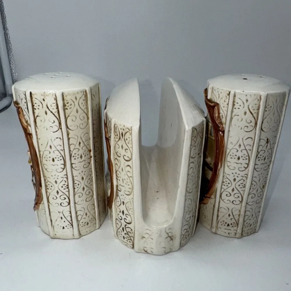 Sears Roebuck '78 Country Coordinates Canisters Salt N Pepper Napkin Holder SET